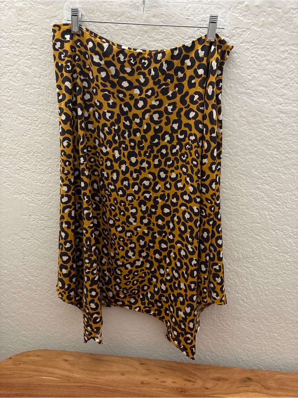 Who What Wear Mustard Yellow Leopard-Print A-Line Skirt